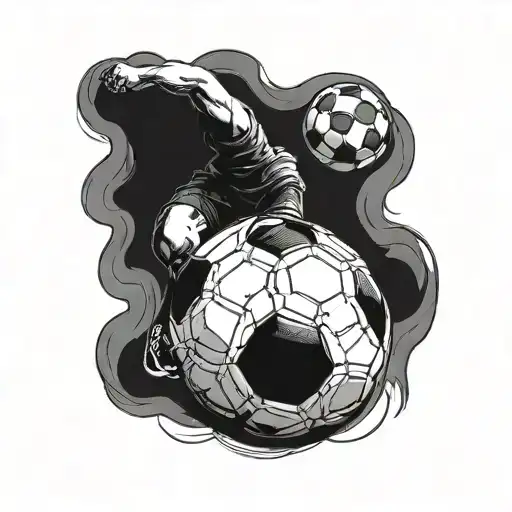 Man Whit A Ball Of Soccer