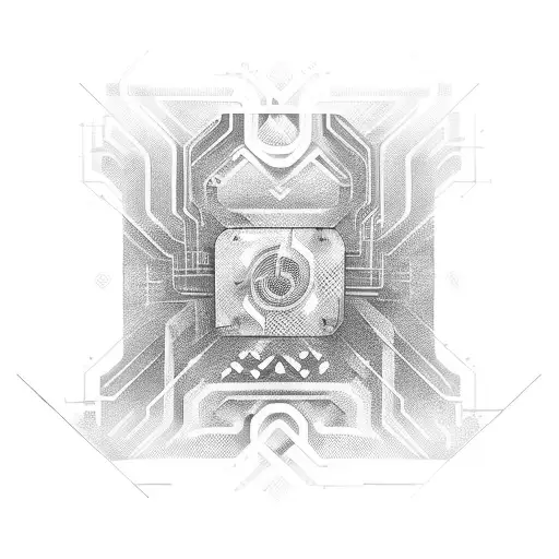 A Sleek And Futuristic Car Engine Merging With Circuit Board Patterns