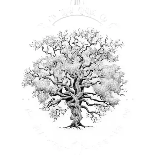 An Old Oak Tree With Deep And Wide Circuit Board Roots