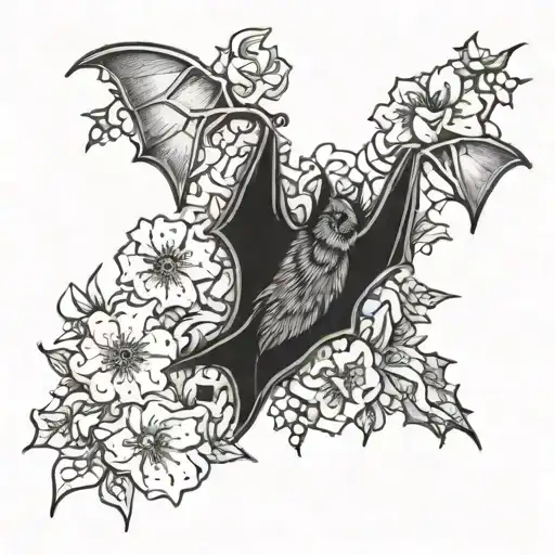A Bat Flying Through A Garden Of Poisonous Flowers
