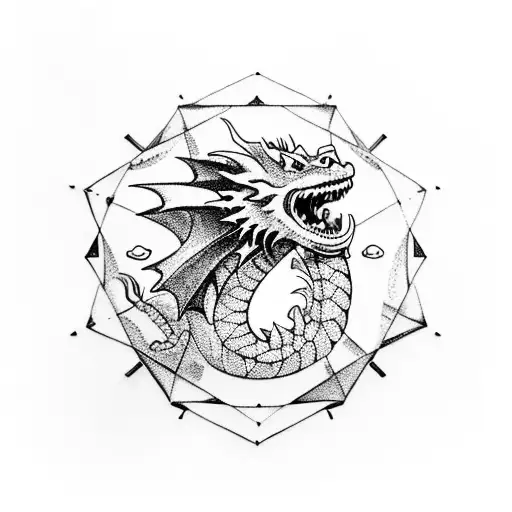 A Dragon Breathing Fire With A 20-Sided Dice In Its Mouth