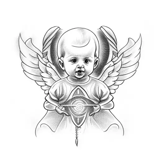 Baby Angel With Burning Halo