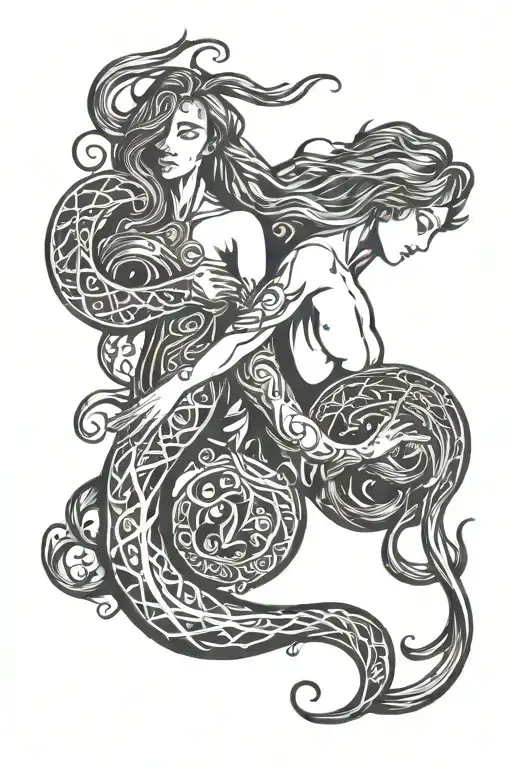 Aquarius And Virgo Zodiac Sign Intertwined