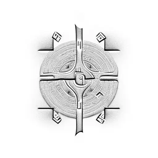 Ancient Egyptian Hieroglyphics Intertwined With Puzzle Pieces