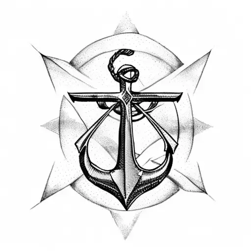 Design A Tattoo Of An Anchor With A Compass