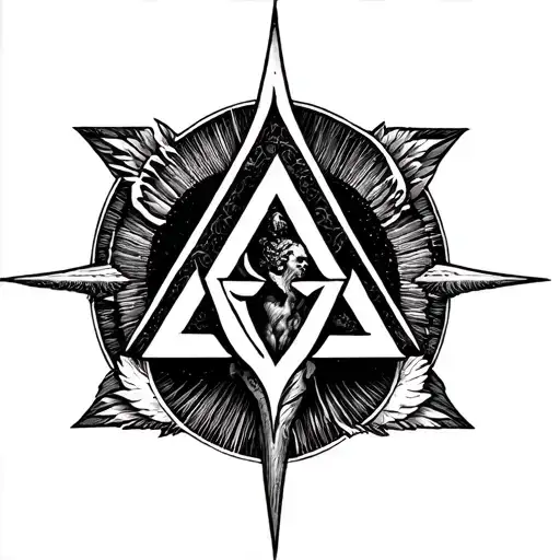 Creation Adam Michelangelo And Valknut Symbol