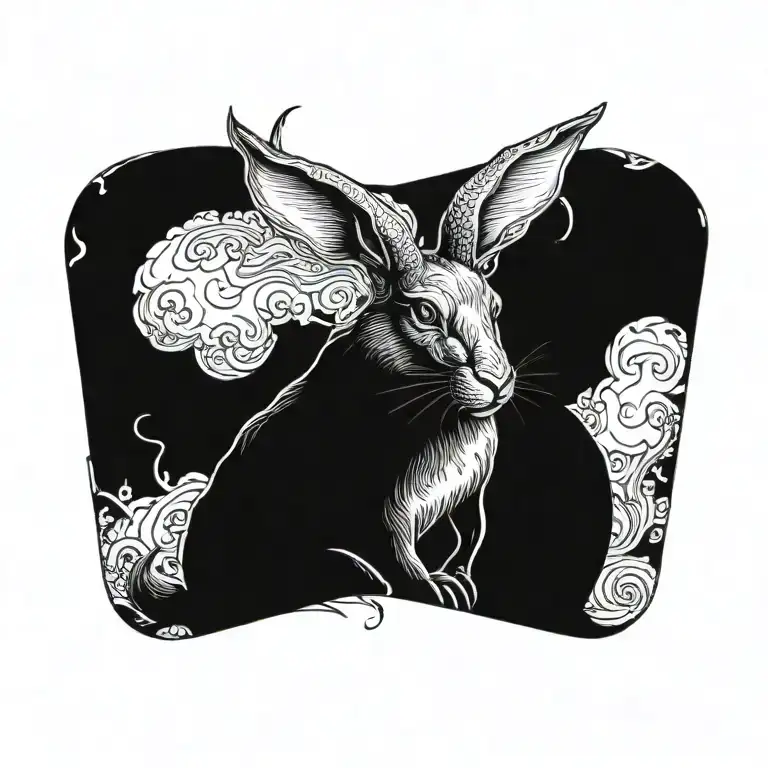 Satanic Rabbit With Horns