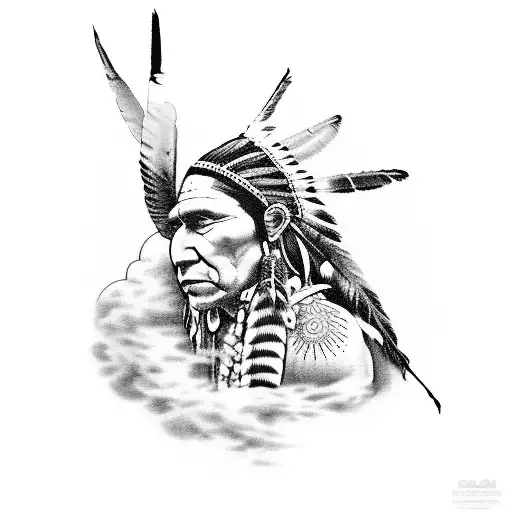 Native American Ghosts Dancing In Clouds