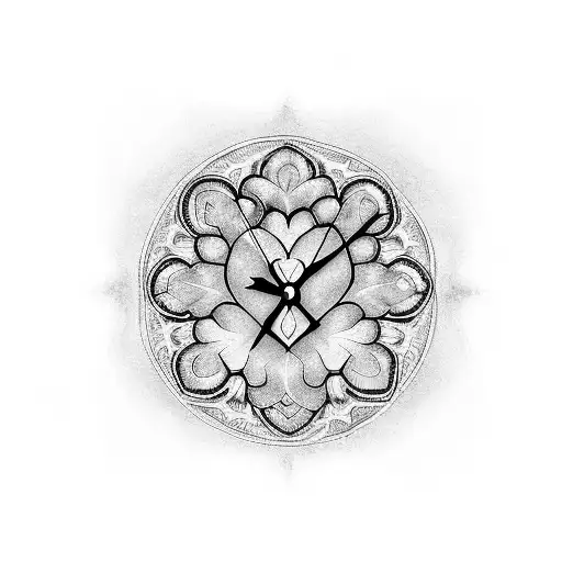 Heart With Four Leaf Clover Clock Fall At Your Feet
