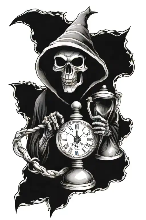 Hour Glass Grim Reaper Playing Horror