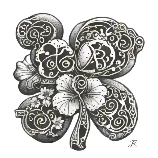 A Four Leaf Clover Made From The Following Letters R R F J