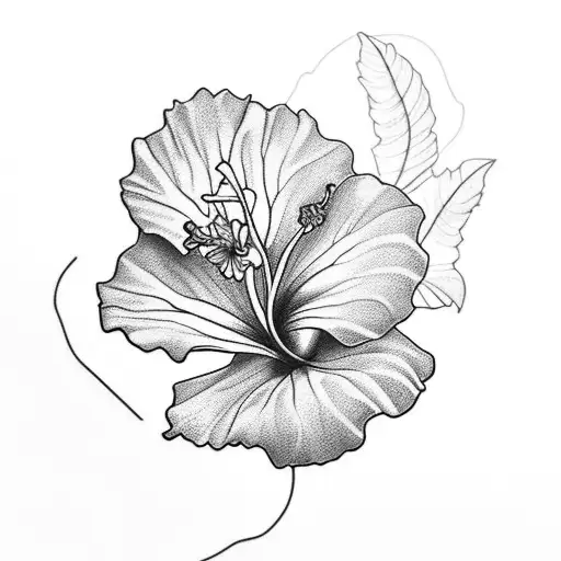 A Vibrant Hibiscus Flower Intertwined With A Silhouette Of Your Best Friend