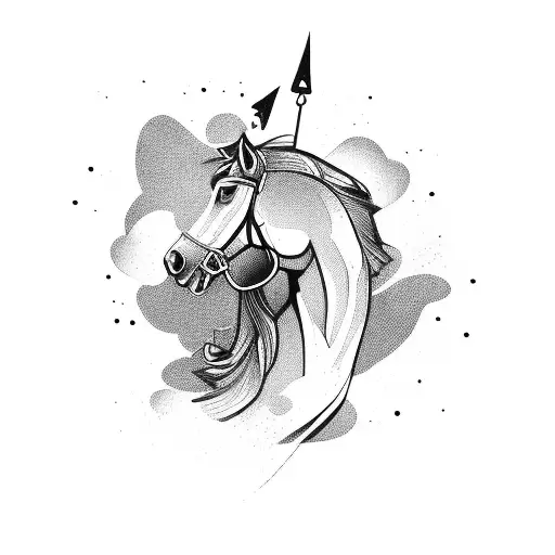 A Horse Made Up Of Gaming Symbols And Icons