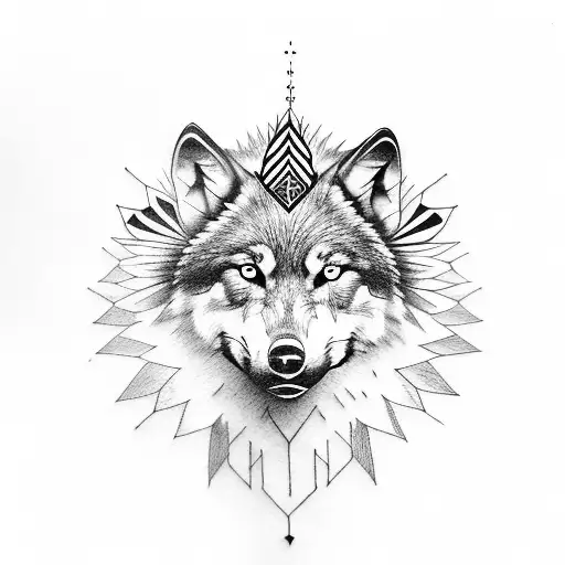 Wolf With Headdress