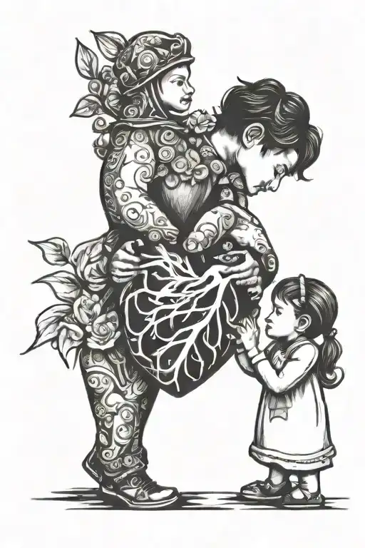 Daughter Holding Fathers Heart