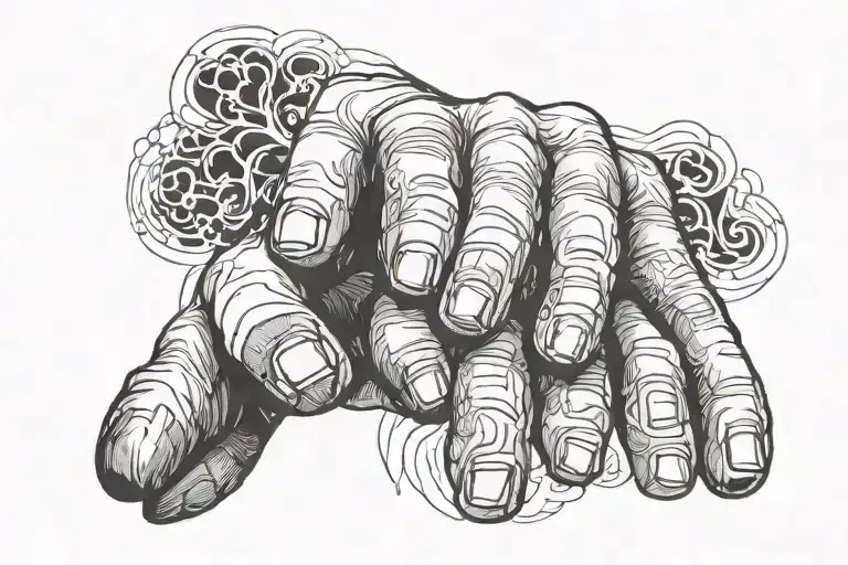 A Minimalist Design Of A Dog Paw In A Human Hand