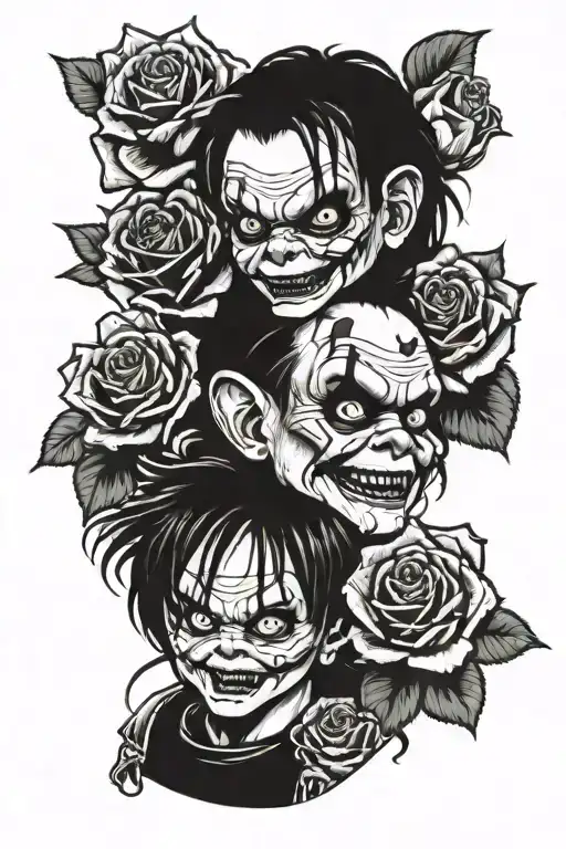 Hear No Eveil See No Evil Speak No Evil With Chucky And Roses