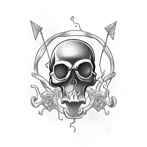 Rock Band Performing On A Floating Skull Stage