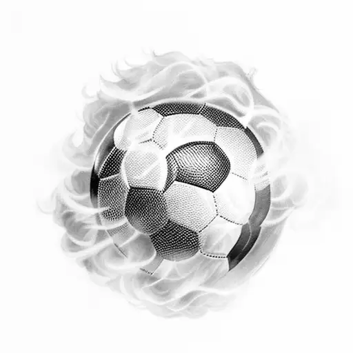 Soccer Ball Bursting Into Colorful Smoke