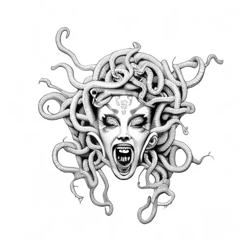 Medusa With Tongue And Fangs