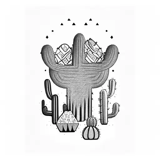 Cactus In Dessert Stoner Rock Style Sleeve