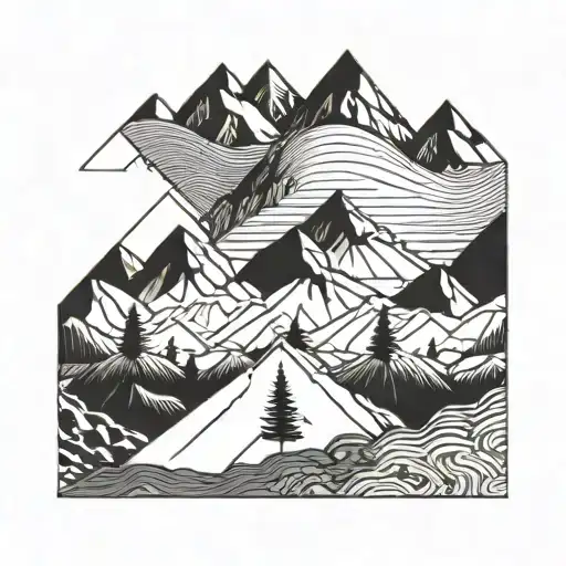 A Geometric Mountain Range With A Hidden Circuit Board Design