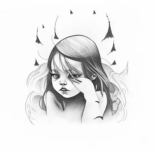 Little Girl Fighting Through Storm