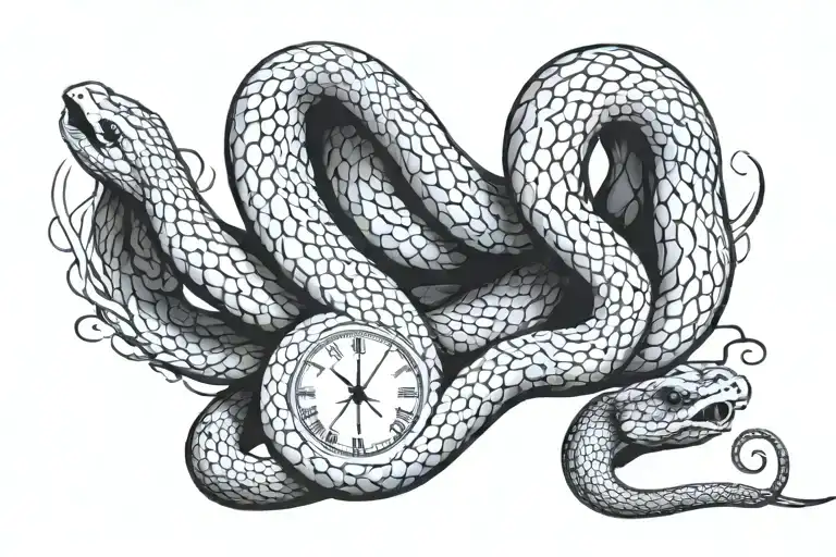 Snake Symbolizing Flow Of Time And Reality
