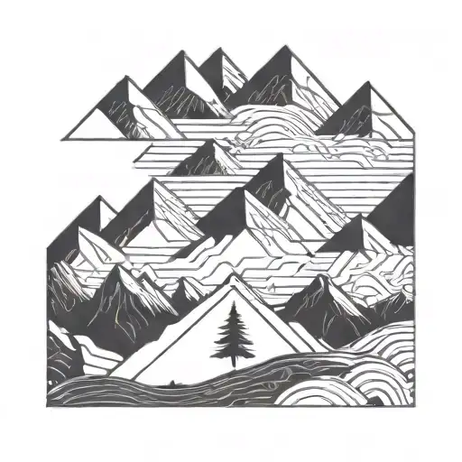 A Geometric Mountain Range With A Hidden Circuit Board Design