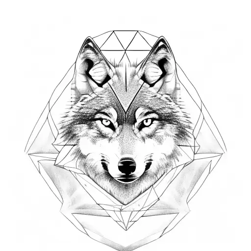 Wolf Head With Triangle Behind
