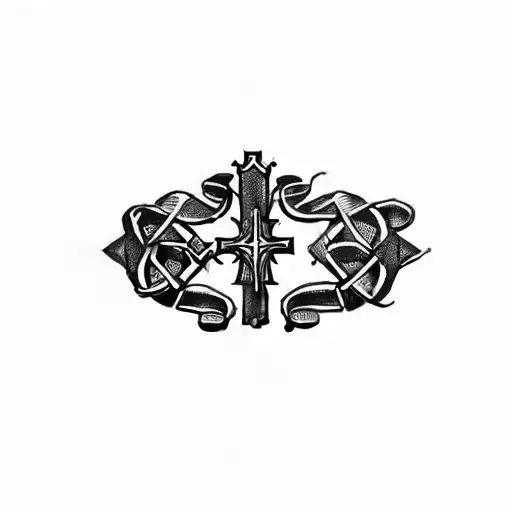 Christian Cross With Proverbs And Numbers