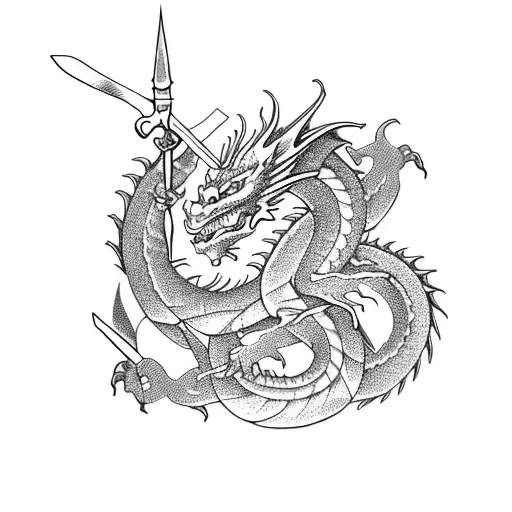 Dragon Whith Sword