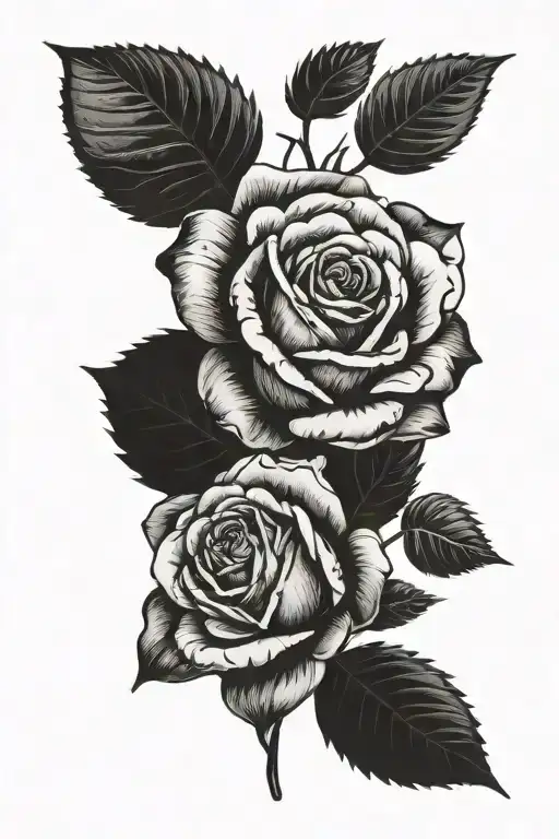 Thin Single Rose And Leaf Spine