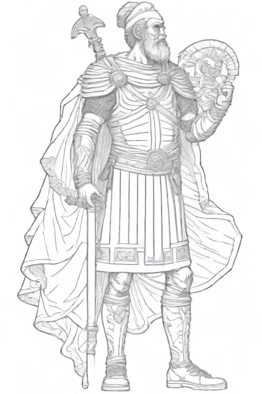 Publius Cornelius Scipio Africanus In A Full Body Statuesque Style In Roman Military Uniforms