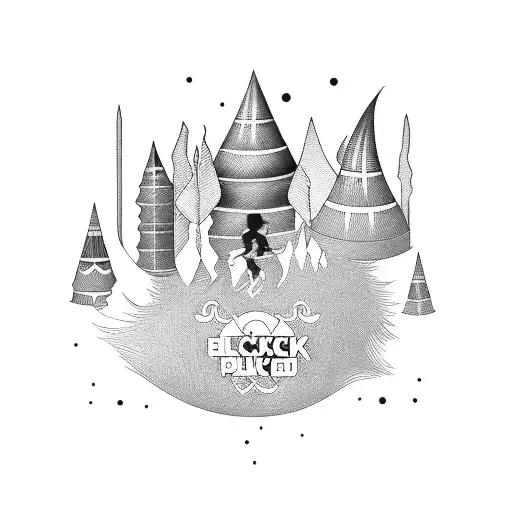 A Design Incorporating The Names Of Your Three Children In Drumstick Font