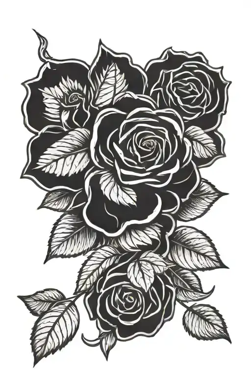 Small Rose And Leaf Spine