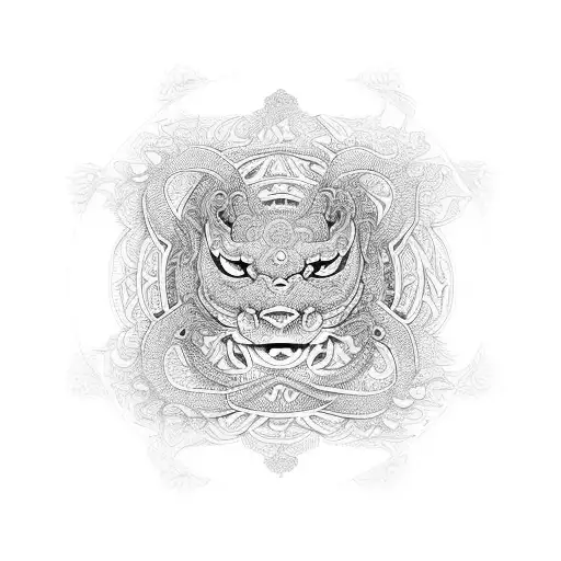 Intricate Mandala Design With A Hidden Dragon