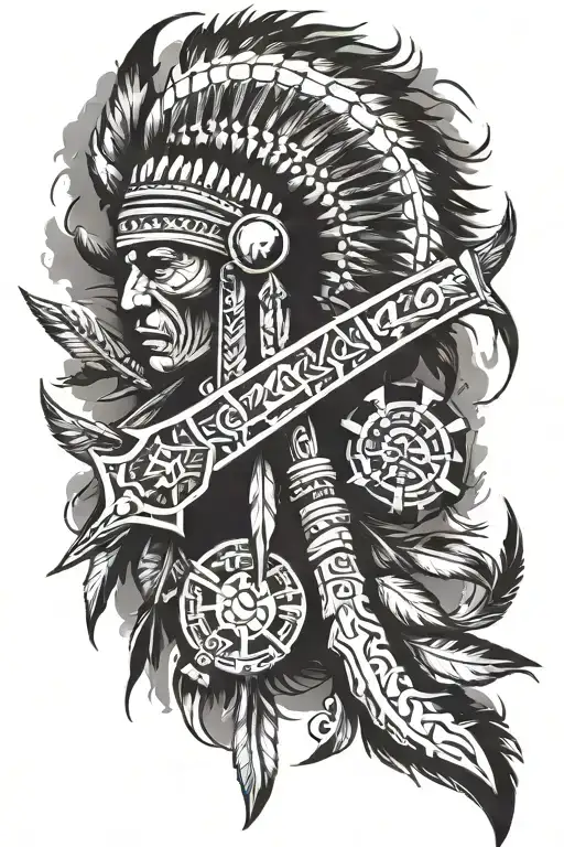 Native American Weapons Full Sleeve