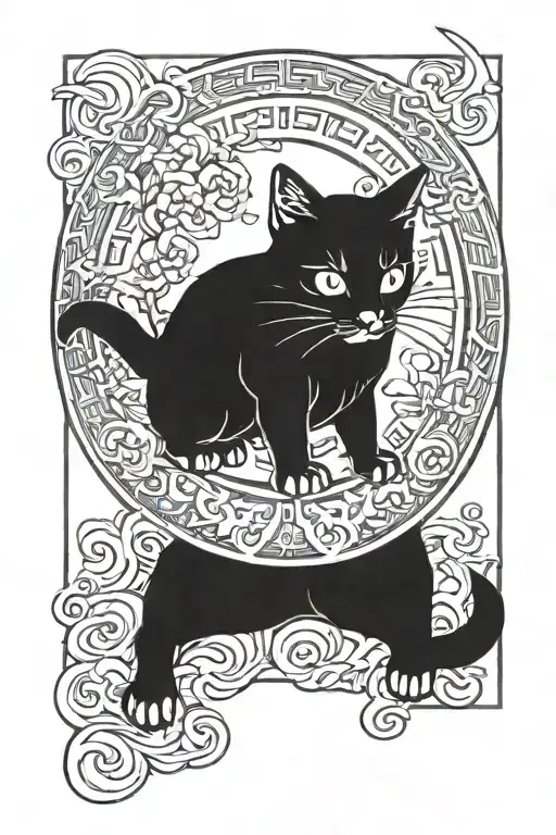 Japanese Cat With Fire