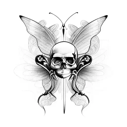 Butterfly With Skull Shaped Wings