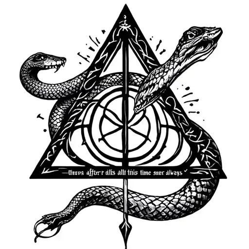 Slytherin Harry Potter Wand Deathly Hallows Triangle After All This Time Always Quote Snake