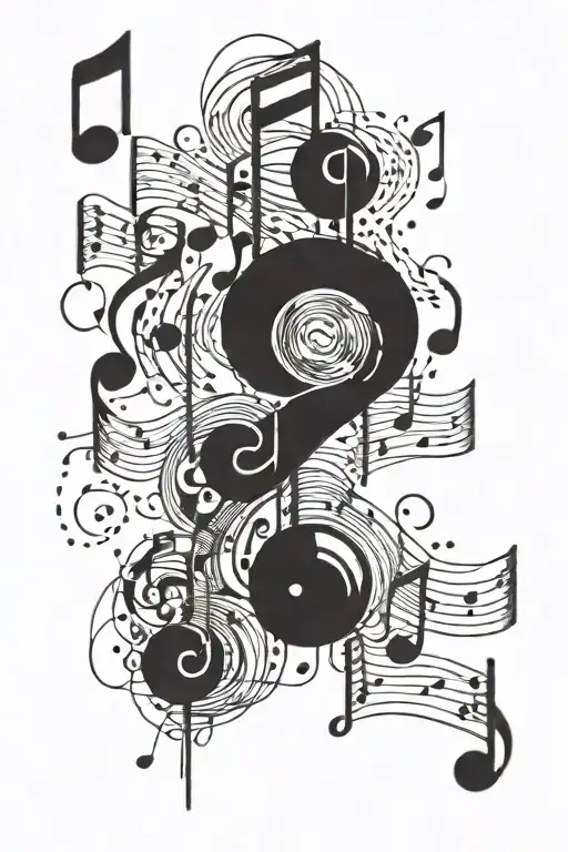 Hip Hop Music Notes Floating