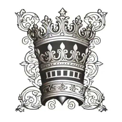 Crown And Croatia Border Lines Behind Crown