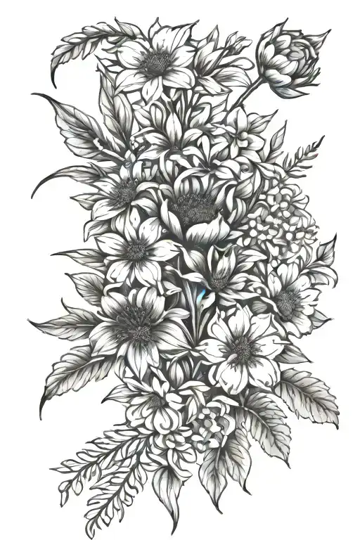 July August Birth Flower Bouquet