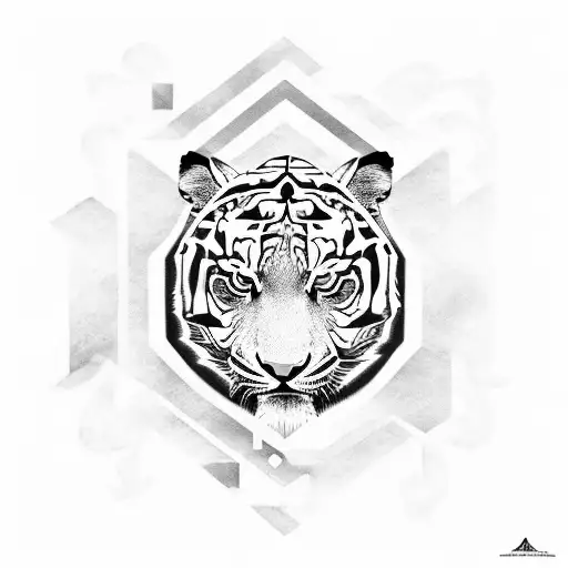 A Tribal-inspired Design Featuring A Tiger And A Scorpion