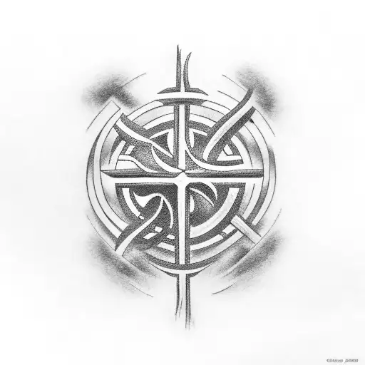 Christian Cross With Thorn