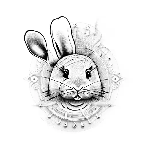 A Guitar With Musical Notes Forming The Shape Of A Bunny