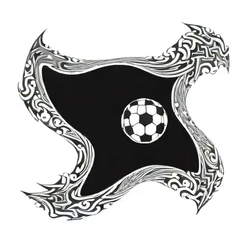 Soccer Ball In Centre With Fractal Pattern Around