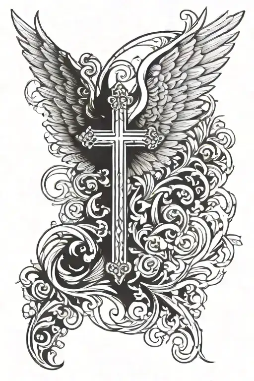 Cross With A Wing Made
