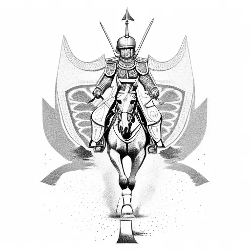 Polish Hussar On A Horse In Battle